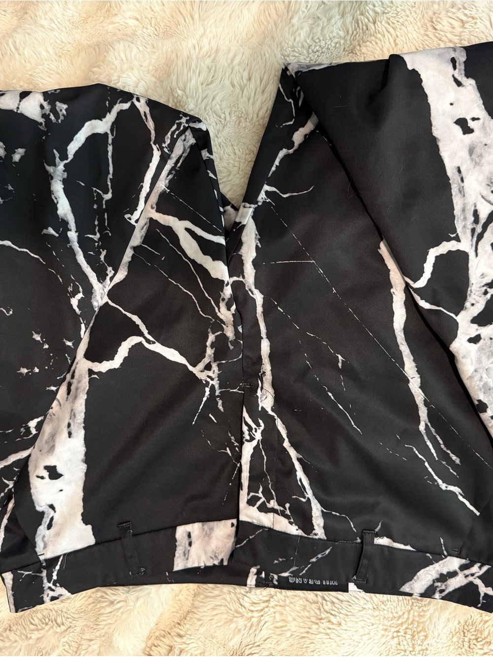 Wildfang Black Marble-Print Trousers